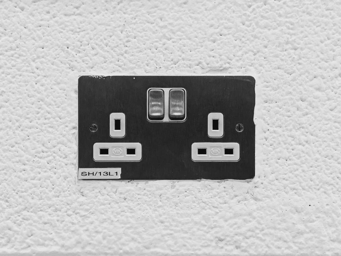 black and white wall mounted switch